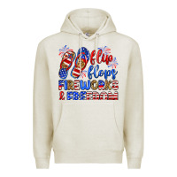 Oatmeal Heather flip flops fireworks and freedom Premium Hoodie - Zillion Design Studio