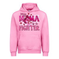 Fuchsia Pink My Mama Is a Fighter with Ribbon Urban Hoodie - texasbilliewilder