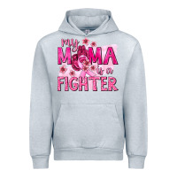 Heather Grey My Mama Is a Fighter with Ribbon Urban Hoodie - texasbilliewilder
