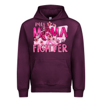 Mauve Wine My Mama Is a Fighter with Ribbon Urban Hoodie - texasbilliewilder