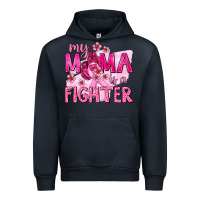 Navy My Mama Is a Fighter with Ribbon Urban Hoodie - texasbilliewilder