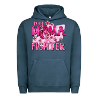 Pigment Midnight Navy My Mama Is a Fighter with Ribbon Urban Hoodie - texasbilliewilder