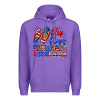 Purple flip flops fireworks and freedom Premium Hoodie - Zillion Design Studio