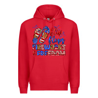 Red flip flops fireworks and freedom Premium Hoodie - Zillion Design Studio