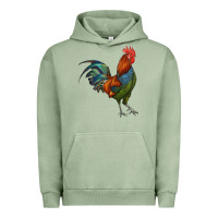 Pigment Oil Green rooster Urban Hoodie - RanaPortraitStore