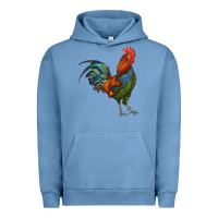 Pigment Pebble Blue rooster Urban Hoodie - RanaPortraitStore