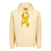 Pina Colada Childhood Cancer Ribbon with Feather Premium Hoodie - texasbilliewilder