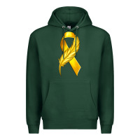 Sports Green Childhood Cancer Ribbon with Feather Premium Hoodie - texasbilliewilder