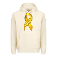 Tofu Childhood Cancer Ribbon with Feather Premium Hoodie - texasbilliewilder