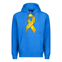 True Royal Childhood Cancer Ribbon with Feather Premium Hoodie - texasbilliewilder