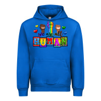 Cobalt we are all human Urban Hoodie - Zillion Design Studio