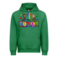 Emerald we are all human Urban Hoodie - Zillion Design Studio