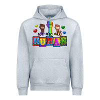 Heather Grey we are all human Urban Hoodie - Zillion Design Studio