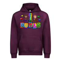 Mauve Wine we are all human Urban Hoodie - Zillion Design Studio