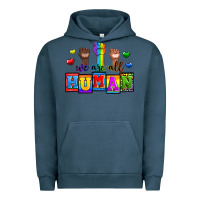 Pigment Midnight Navy we are all human Urban Hoodie - Zillion Design Studio