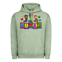 Pigment Oil Green we are all human Urban Hoodie - Zillion Design Studio