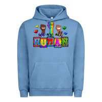 Pigment Pebble Blue we are all human Urban Hoodie - Zillion Design Studio