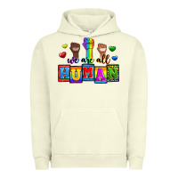 Pigment Pistachio we are all human Urban Hoodie - Zillion Design Studio