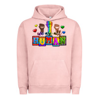 Pigment Salmon we are all human Urban Hoodie - Zillion Design Studio