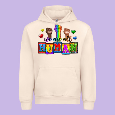 We Are All Human Urban Hoodie Designed By Zillion Design Studio