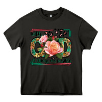 Asphalt With god all things are possible leopard frame Heavy Core Tee - LillyAllenDesigns