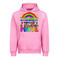 Fuchsia Pink straight against hate Urban Hoodie - Zillion Design Studio