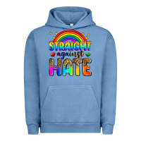 Pigment Pebble Blue straight against hate Urban Hoodie - Zillion Design Studio