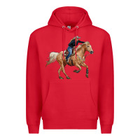 Red horse body with cowgirl Premium Hoodie - RanaPortraitStore