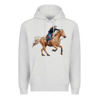 Dove Grey horse body with cowgirl Premium Hoodie - RanaPortraitStore
