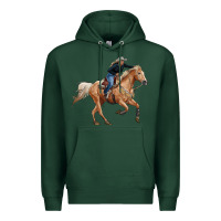 Sports Green horse body with cowgirl Premium Hoodie - RanaPortraitStore