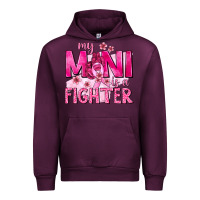 Mauve Wine My Mini Is a Fighter with Ribbon Urban Hoodie - texasbilliewilder
