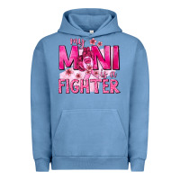 Pigment Pebble Blue My Mini Is a Fighter with Ribbon Urban Hoodie - texasbilliewilder