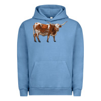 Pigment Pebble Blue longhorn Urban Hoodie - RanaPortraitStore