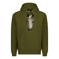 Army Green horse head Premium Hoodie - RanaPortraitStore