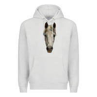 Dove Grey horse head Premium Hoodie - RanaPortraitStore