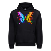 Black rainbow butterfly Urban Hoodie - Zillion Design Studio