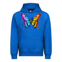 Cobalt rainbow butterfly Urban Hoodie - Zillion Design Studio