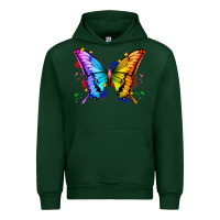 Forest Green rainbow butterfly Urban Hoodie - Zillion Design Studio