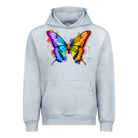 Heather Grey rainbow butterfly Urban Hoodie - Zillion Design Studio