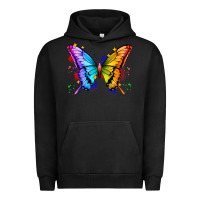 Pigment Black rainbow butterfly Urban Hoodie - Zillion Design Studio