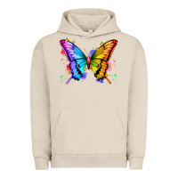 Pigment French Oak rainbow butterfly Urban Hoodie - Zillion Design Studio