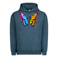 Pigment Midnight Navy rainbow butterfly Urban Hoodie - Zillion Design Studio