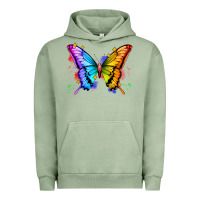 Pigment Oil Green rainbow butterfly Urban Hoodie - Zillion Design Studio