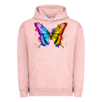 Pigment Salmon rainbow butterfly Urban Hoodie - Zillion Design Studio
