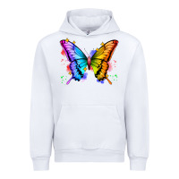 White rainbow butterfly Urban Hoodie - Zillion Design Studio