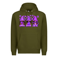 Army Green Domestic Violence Warrior Afro Gnomes Premium Hoodie - texasbilliewilder