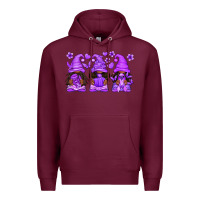 Burgundy Domestic Violence Warrior Afro Gnomes Premium Hoodie - texasbilliewilder