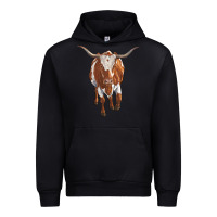 Black longhorn cow Urban Hoodie - RanaPortraitStore
