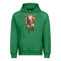 Emerald longhorn cow Urban Hoodie - RanaPortraitStore