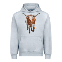 Heather Grey longhorn cow Urban Hoodie - RanaPortraitStore